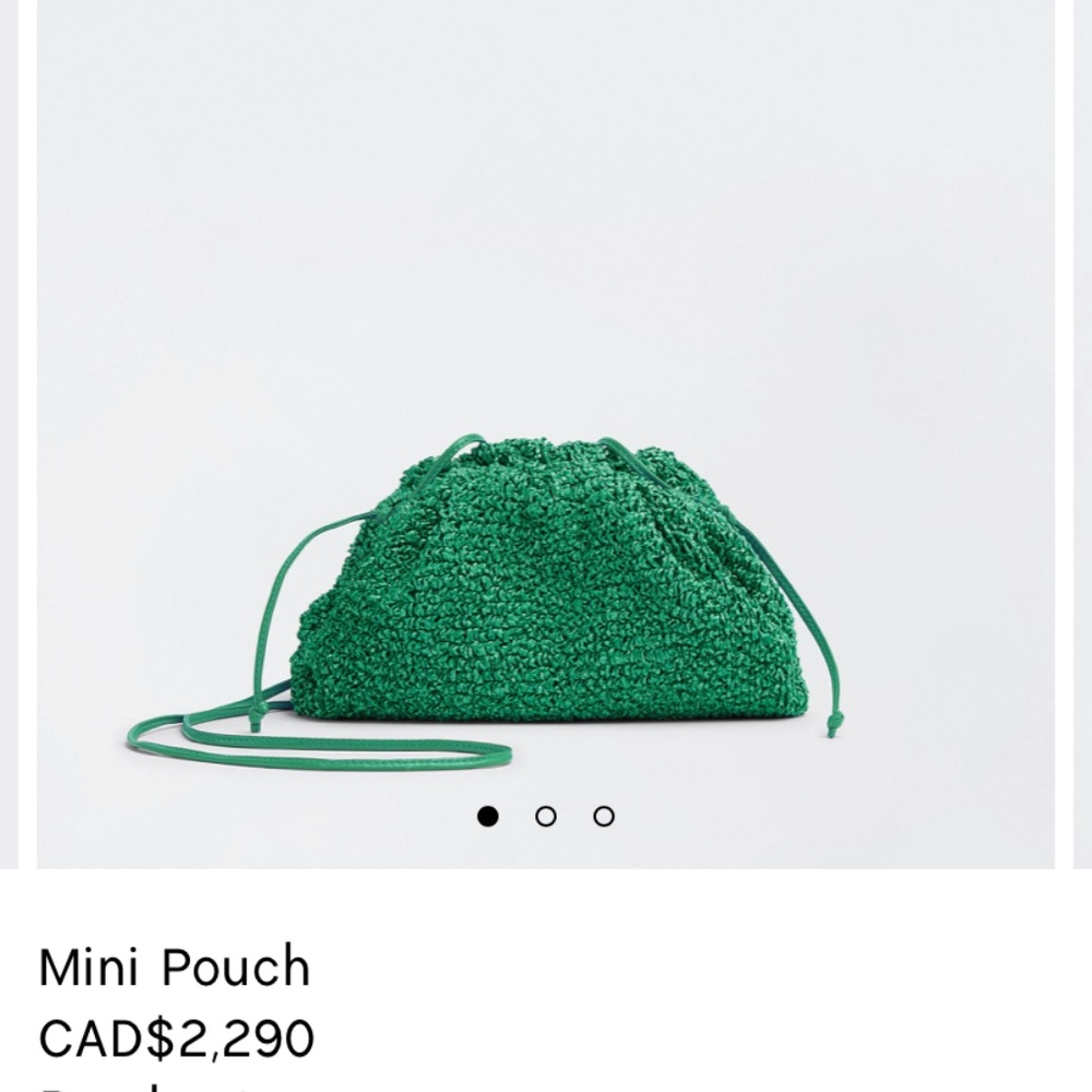 Brand New Bottega Vanetta Mini pouch curly raffia